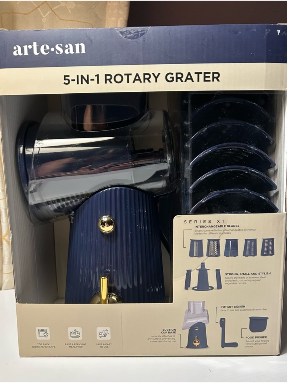 NEw! arte•san Navy 5-in-1 Rotary Grater. - Picture 5 of 7